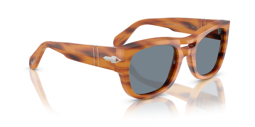 Persol PO0064S com armação Castanho Listrado e lentes Azul - Imagens 3
