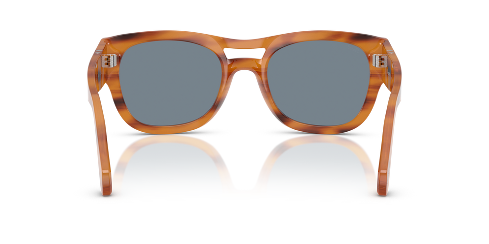 Persol PO0064S with Striped Brown Frame and Blue Lenses - Image 5