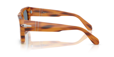 Persol PO0064S with Striped Brown Frame and Blue Lenses - Image 4
