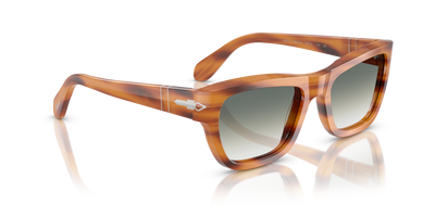 Persol PO0091S with Striped Brown Frame and Green Lenses - Image 3
