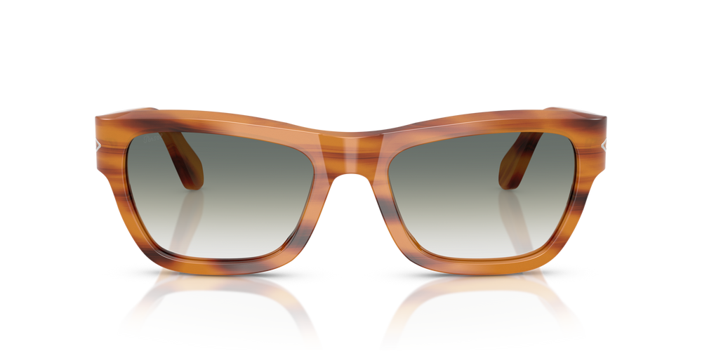 Persol PO0091S with Striped Brown Frame and Green Lenses - Image 2