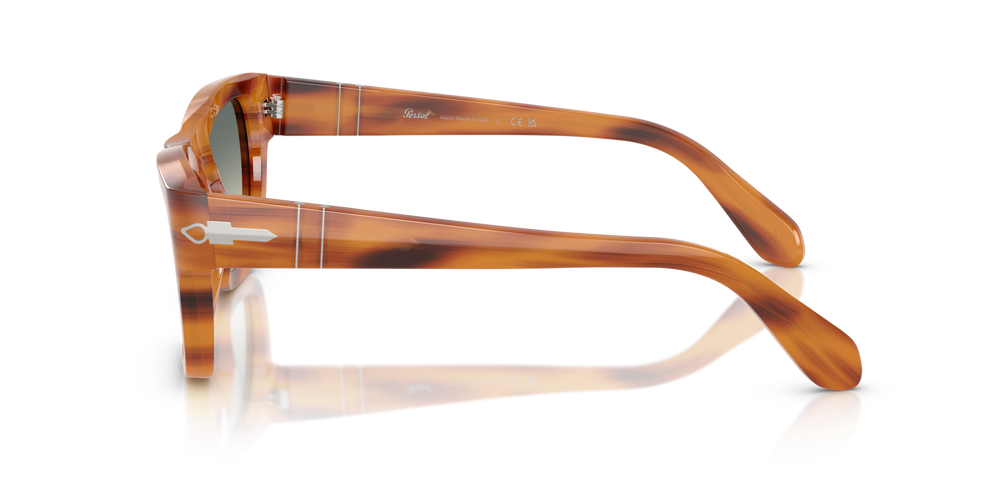 Persol PO0091S with Striped Brown Frame and Green Lenses - Image 4