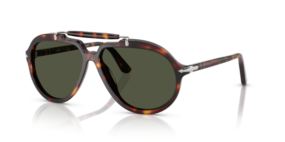 Persol PO0202S - Senna Series with Havana Frame and Green Lenses - Image 1