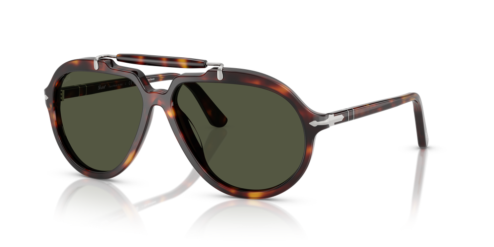 Persol PO0202S - Senna Series with Havana Frame and Green Lenses - Image 1