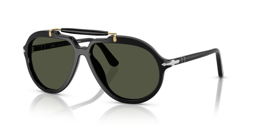 Persol PO0202S - Senna Series mit Schwarz Gestell und Grün Gläsern - Bild 1