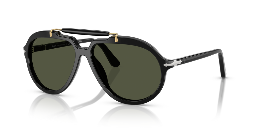 Persol PO0202S - Senna Series mit Schwarz Gestell und Grün Gläsern - Bild 1