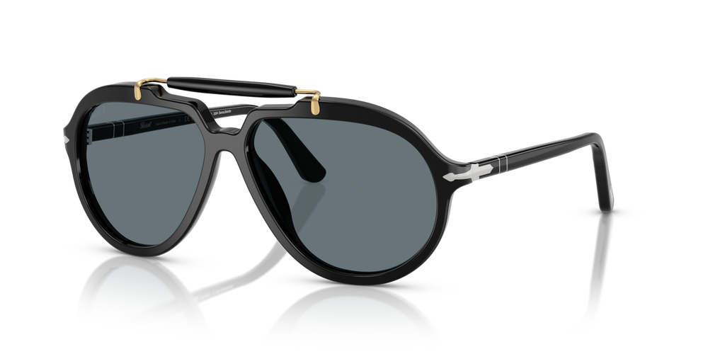 Persol PO0202S - Senna Series with Black Frame and Blue Lenses - Image 1