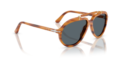 Persol PO0202S - Senna Series avec Monture Rayé Marron et Verres Bleu - Image 3
