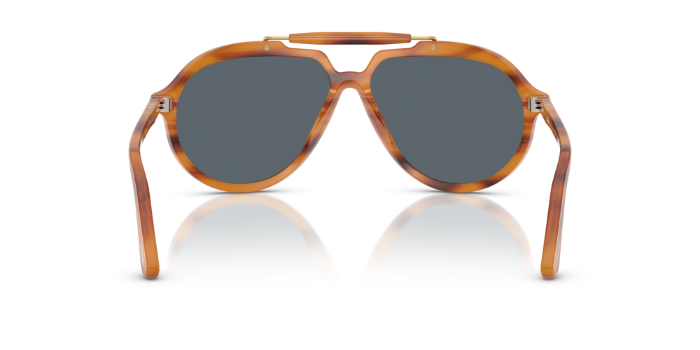 Persol PO0202S - Senna Series com armação Castanho Listrado e lentes Azul - Imagens 5