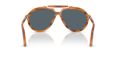 Persol PO0202S - Senna Series com armação Castanho Listrado e lentes Azul - Imagens 5
