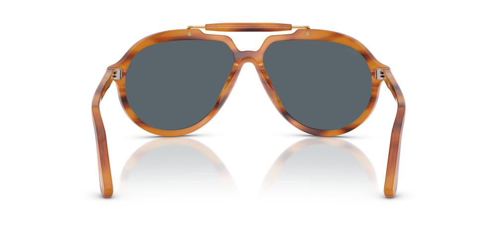 Persol PO0202S - Senna Series mit Braun gestreift Gestell und Blau Gläsern - Bild 5