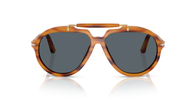 Persol PO0202S - Senna Series mit Braun gestreift Gestell und Blau Gläsern - Bild 2