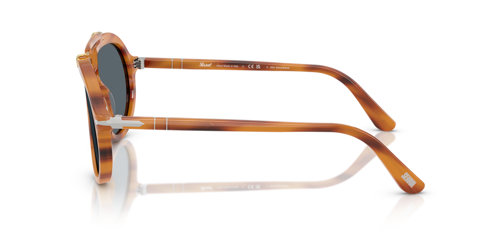 Persol PO0202S - Senna Series avec Monture Rayé Marron et Verres Bleu - Image 4