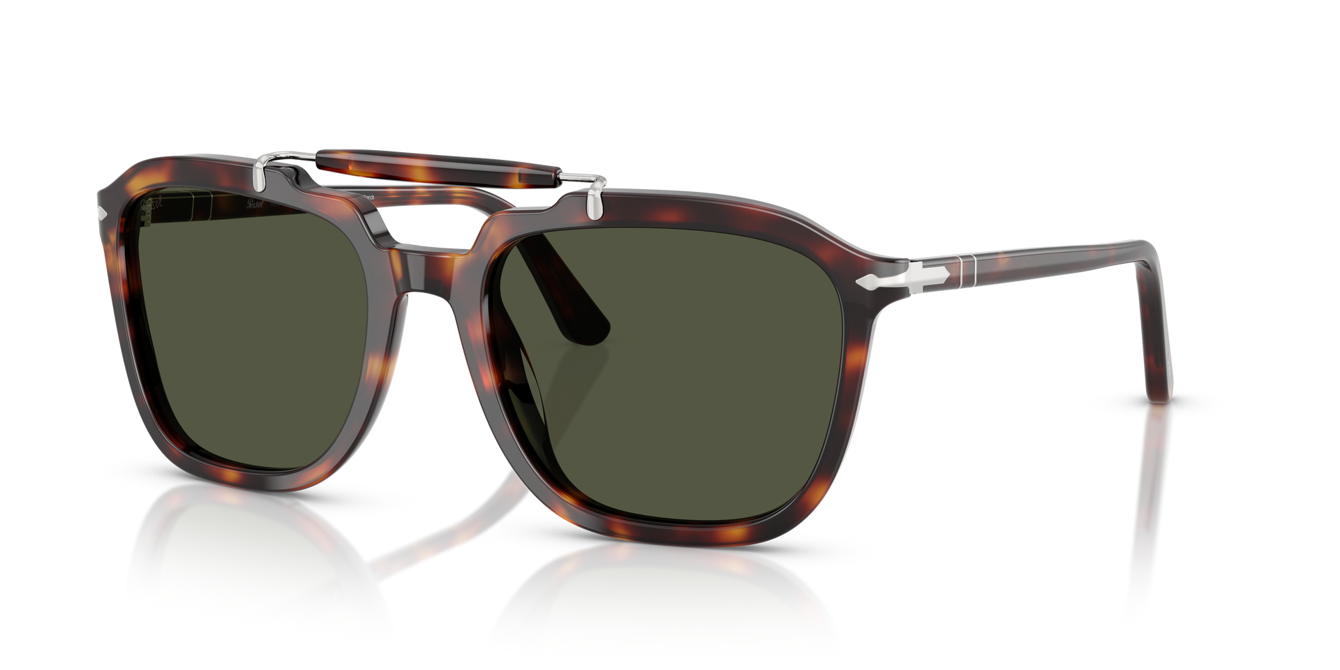 Persol PO0203S - Senna Series with Havana Frame and Green Lenses