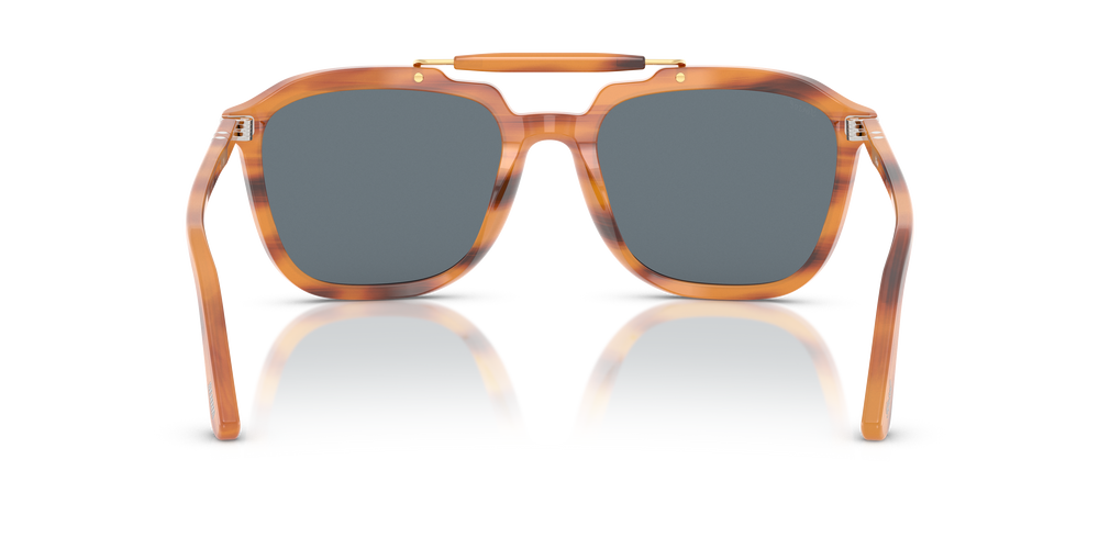 Persol PO0203S - Senna Series con Montatura Striato Marrone e Lenti Blu - Immagine 5