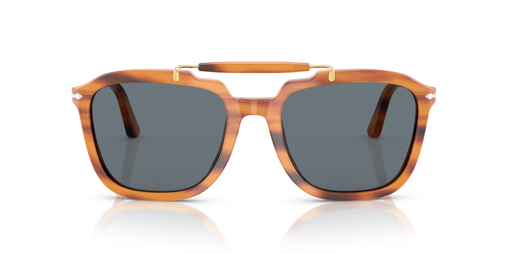 Persol PO0203S - Senna Series con Montatura Striato Marrone e Lenti Blu - Immagine 2