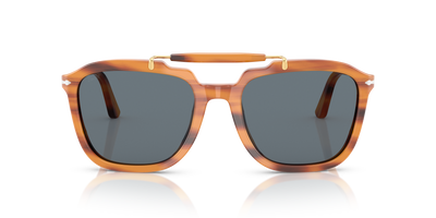Persol PO0203S - Senna Series con Montatura Striato Marrone e Lenti Blu - Immagine 2