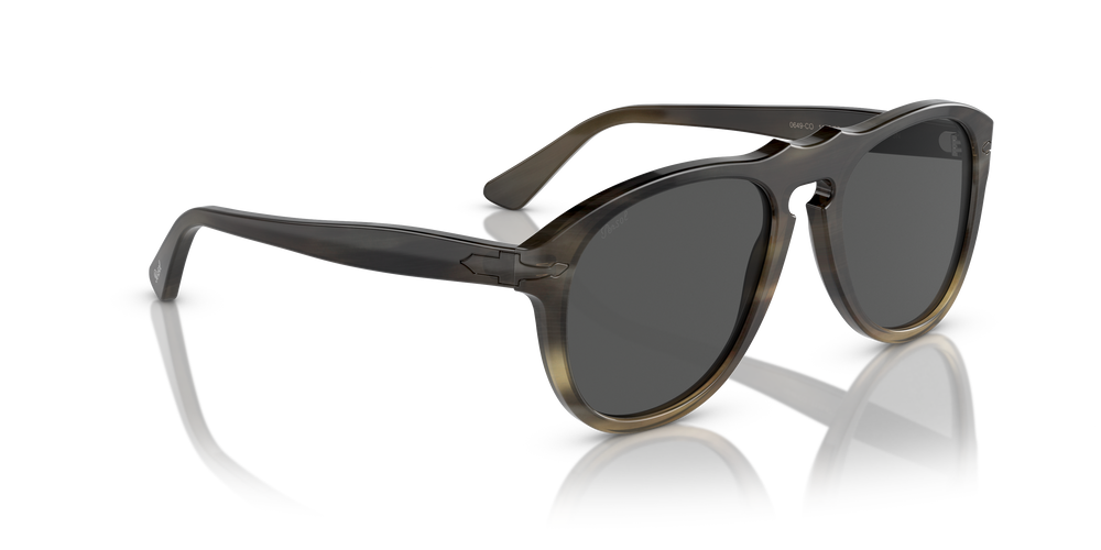 Persol 649 Series - Horn con Montatura Corno Marrone Chiaro e Lenti Grigio - Immagine 3