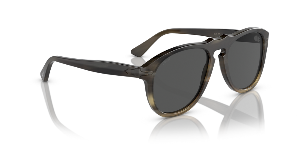 Persol 649 Series - Horn with Light Brown Horn Frame and Grey Lenses - Image 3