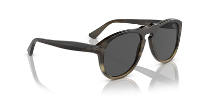 Persol 649 Series - Horn with Light Brown Horn Frame and Grey Lenses - Image 3