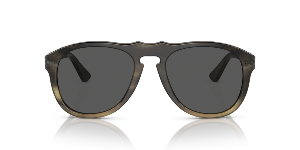Persol 649 Series - Horn con Montatura Corno Marrone Chiaro e Lenti Grigio - Immagine 2