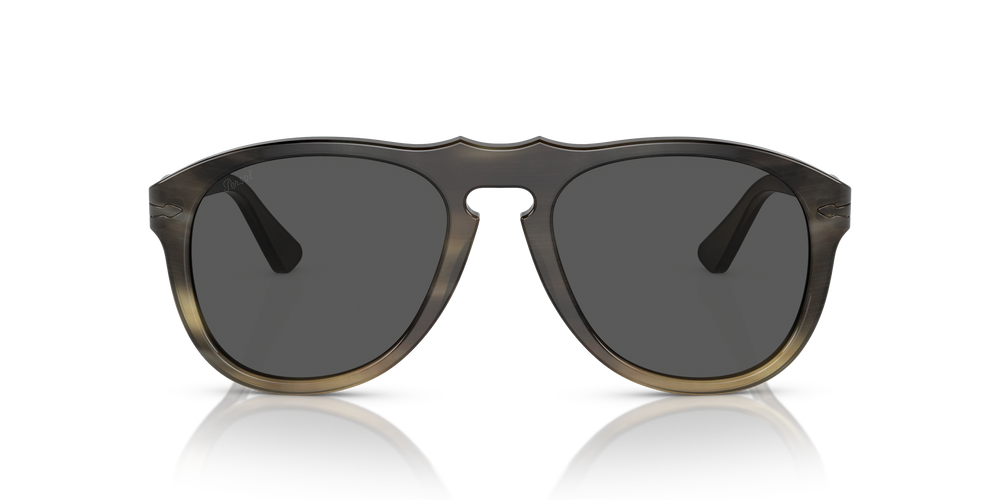Persol 649 Series - Horn con Montatura Corno Marrone Chiaro e Lenti Grigio - Immagine 2