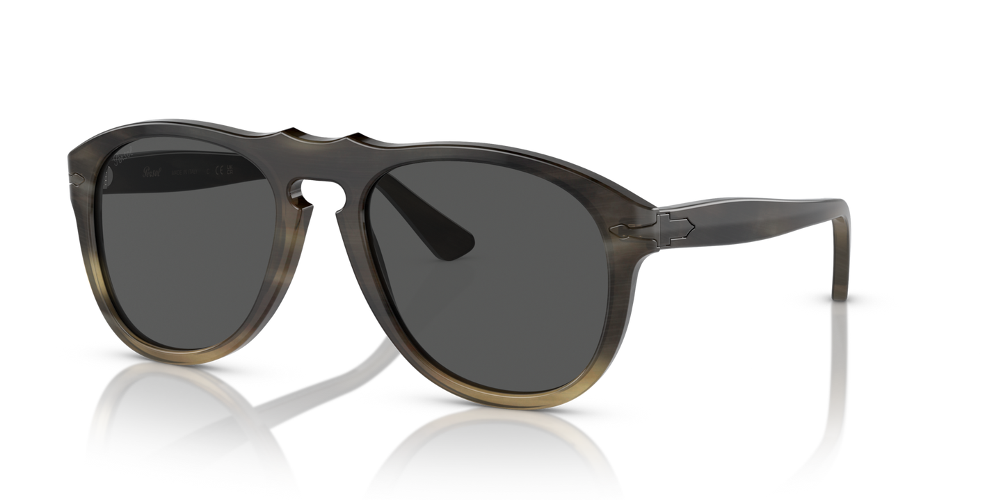 Persol 649 Series - Horn with Light Brown Horn Frame and Grey Lenses - Image 1