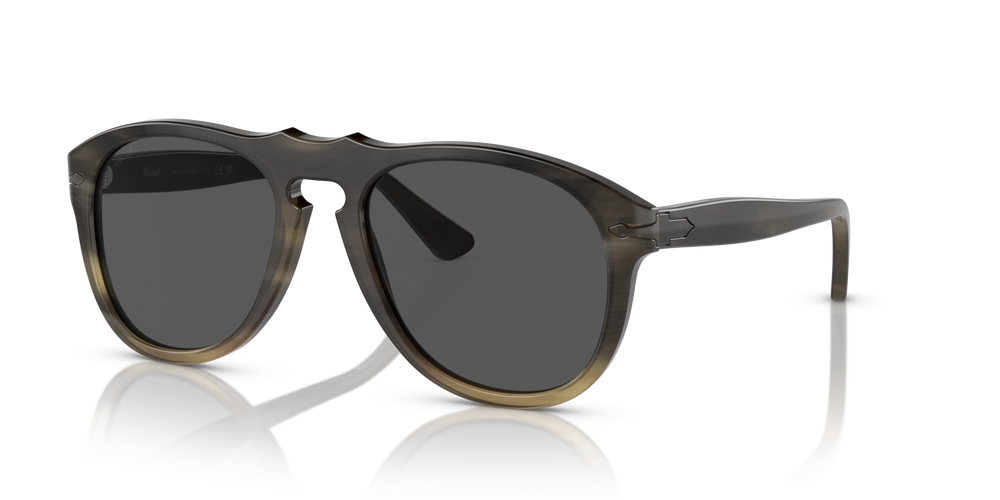 Persol 649 Series - Horn with Light Brown Horn Frame and Grey Lenses - Image 1