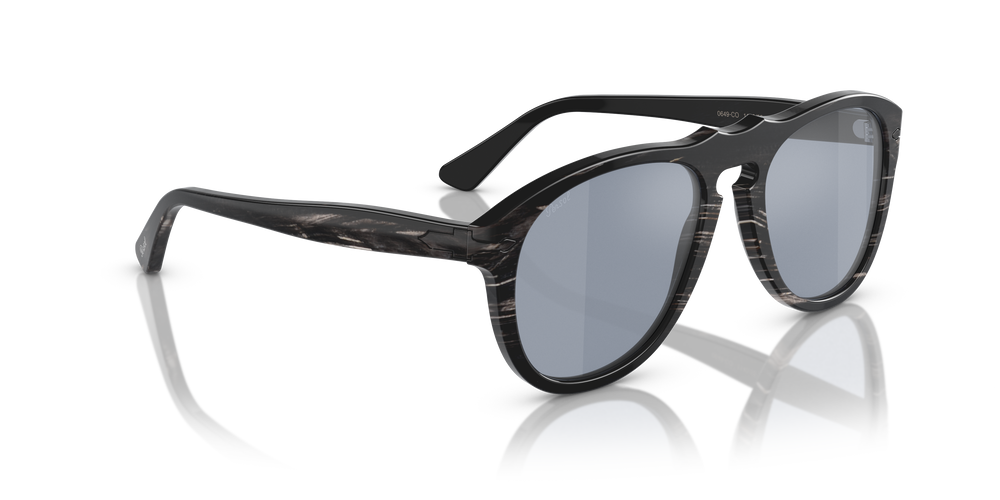 Persol 649 Series - Horn con Montatura Nero Lucido e Lenti Blu - Immagine 3