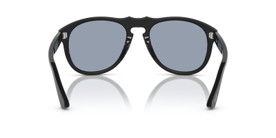Persol 649 Series - Horn with Polished Black Frame and Blue Lenses - Image 5