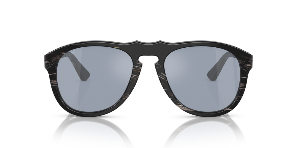 Persol 649 Series - Horn con Montatura Nero Lucido e Lenti Blu - Immagine 2