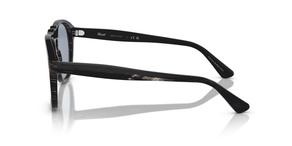 Persol 649 Series - Horn con Montatura Nero Lucido e Lenti Blu - Immagine 4