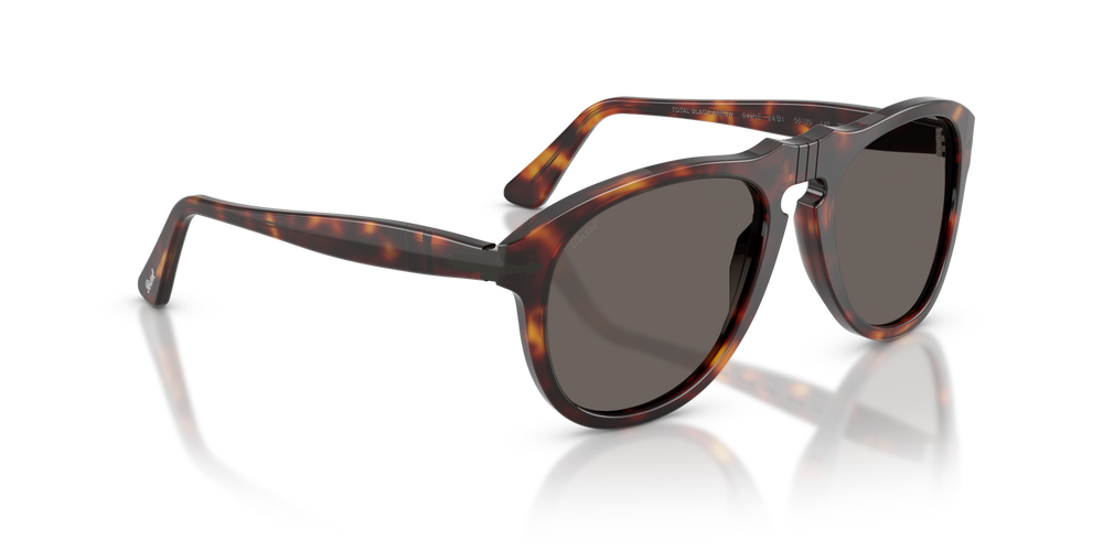 Persol PO0649NE - Total Black Arrow with Havana Frame and Grey Lenses - Image 3