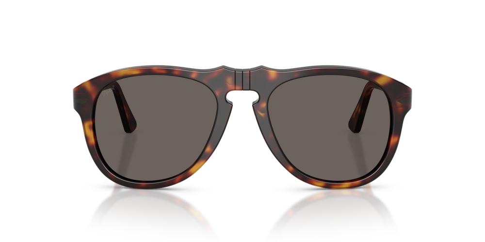 Persol PO0649NE - Total Black Arrow with Havana Frame and Grey Lenses - Image 2