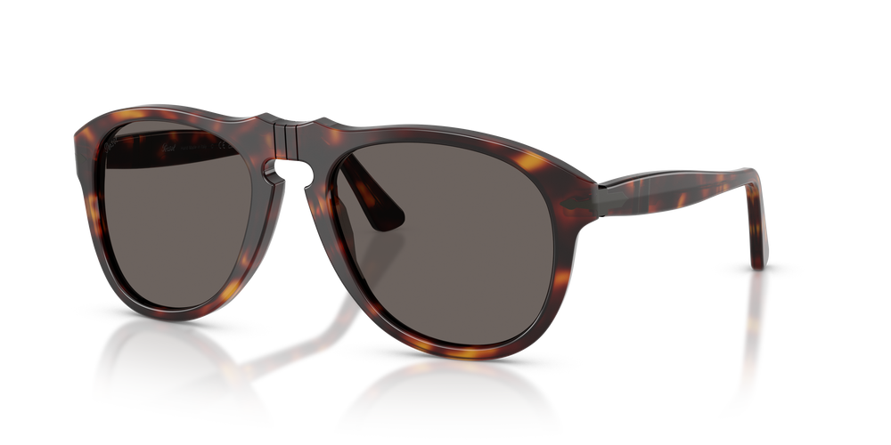 Persol PO0649NE - Total Black Arrow con Montatura Havana e Lenti Grigio - Immagine 1