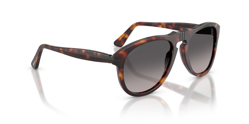 Persol PO0649NE - Total Black Arrow with Havana Frame and Grey Lenses - Image 3