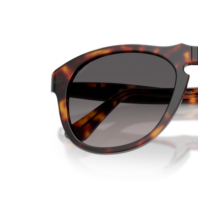 Persol PO0649NE - Total Black Arrow with Havana Frame and Grey Lenses – Variant Image