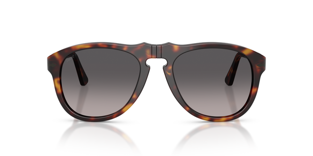 Persol PO0649NE - Total Black Arrow with Havana Frame and Grey Lenses - Image 2