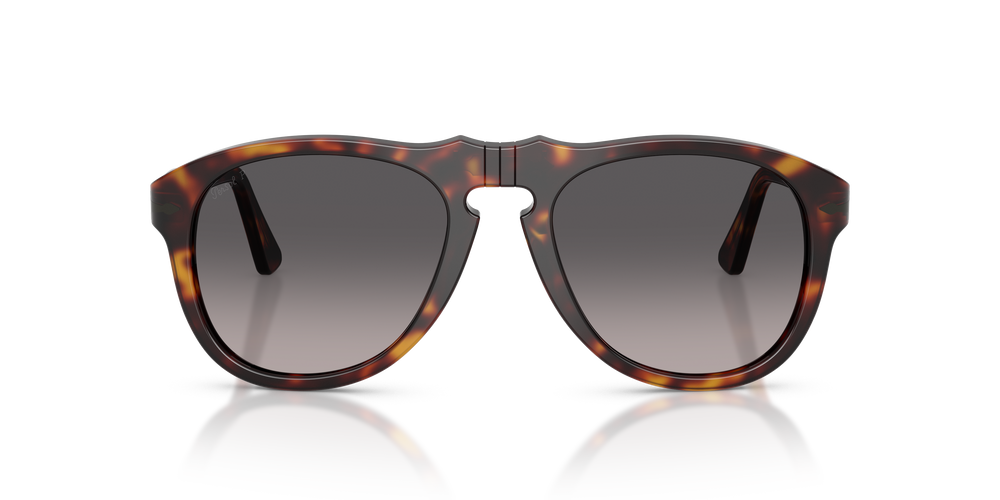 Persol PO0649NE - Total Black Arrow with Havana Frame and Grey Lenses - Image 2