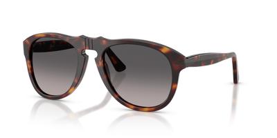 Persol PO0649NE - Total Black Arrow with Havana Frame and Grey Lenses - Image 1