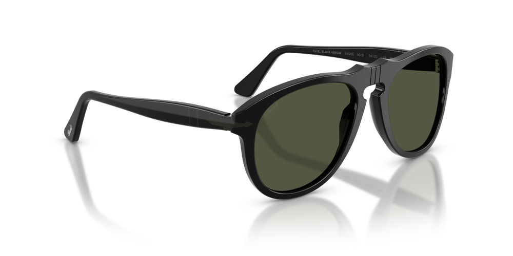 Persol PO0649NE - Total Black Arrow com armação Preto e lentes Verde - Imagens 3