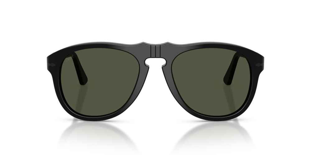 Persol PO0649NE - Total Black Arrow with Black Frame and Green Lenses - Image 2