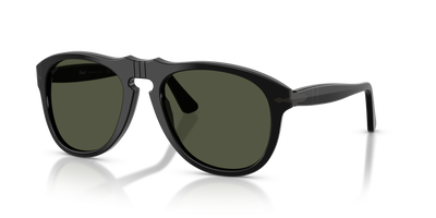 Persol PO0649NE - Total Black Arrow with Black Frame and Green Lenses - Image 1