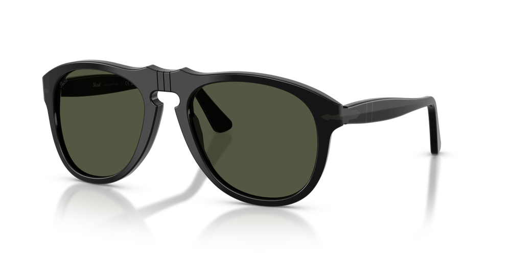 Persol PO0649NE - Total Black Arrow com armação Preto e lentes Verde - Imagens 1