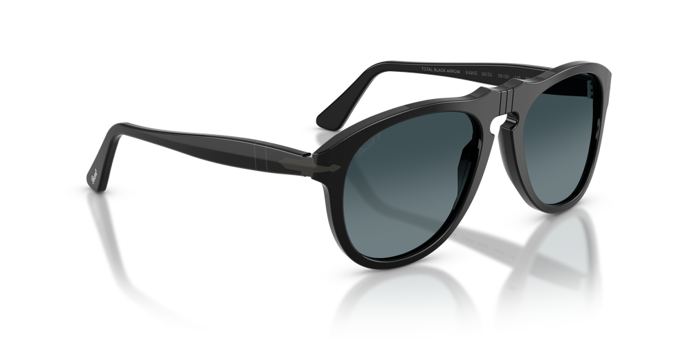 Persol PO0649NE - Total Black Arrow con Montatura Nero e Lenti Blu - Immagine 3