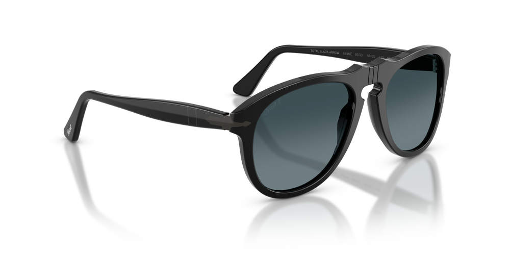 Persol PO0649NE - Total Black Arrow avec Monture Noir et Verres Bleu - Image 3