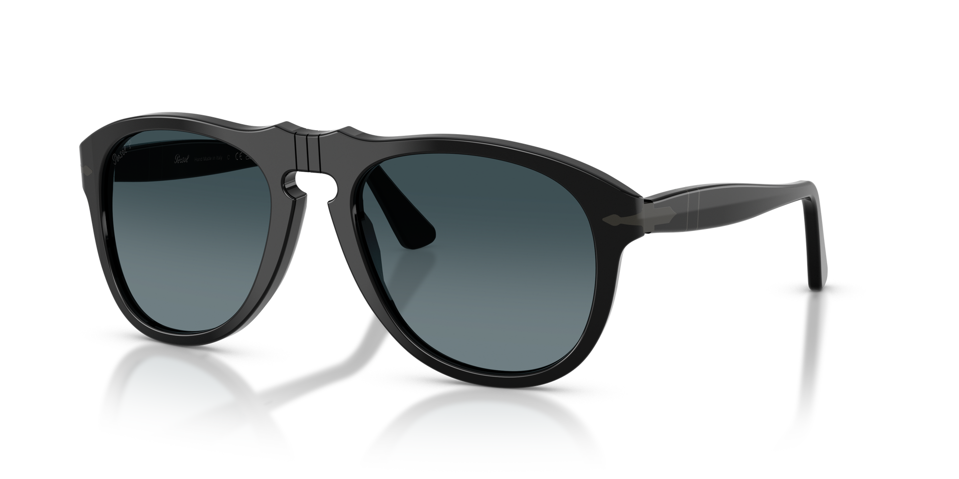 Persol サングラス ブラックレンズ Persol PO0649NE - Total Black Arrow with Black Frame and Blue