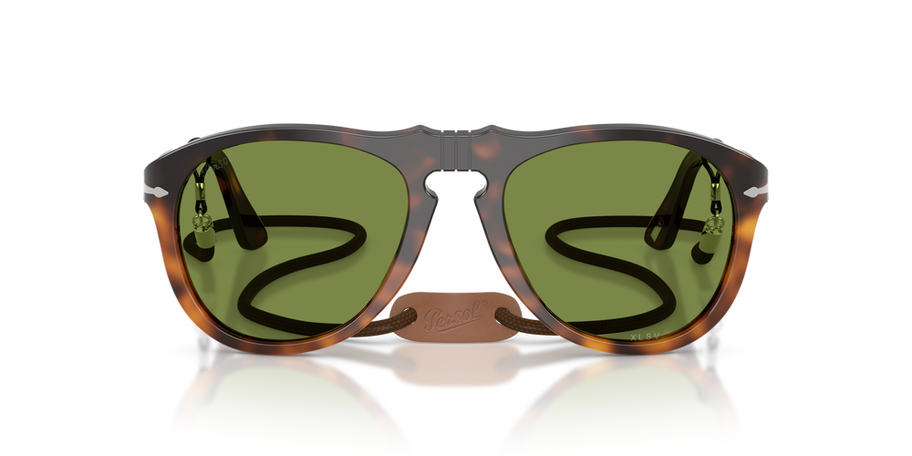 Persol PO0649 - Exclusive with Gradient Brown Tortoise Frame and Green Lenses - Image 2