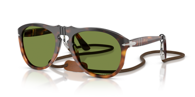 Persol PO0649 - Exclusive with Gradient Brown Tortoise Frame and Green Lenses - Image 1