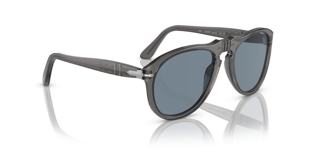 Persol 649 - Original con Montura Gris Transparente y Lentes Azul - Imagen 3